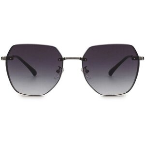 Солнцезащитные очки LeKiKO, квадратные, оправа: металл, градиентные, черный