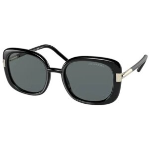 Солнцезащитные очки Luxottica, квадратные, оправа: пластик, с защитой от УФ, для женщин, черный