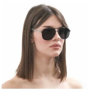 Солнцезащитные очки Мастер К., авиаторы, оправа: металл, поляризационные, для женщин, черный