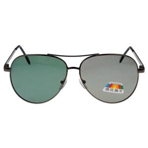 Солнцезащитные очки Мастер К., авиаторы, оправа: металл, поляризационные, серебряный