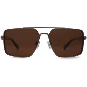 Солнцезащитные очки Matrix, авиаторы, оправа: металл, поляризационные, для мужчин, коричневый
