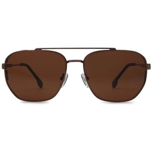 Солнцезащитные очки Matrix, авиаторы, оправа: металл, поляризационные, для мужчин, коричневый