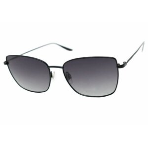 Солнцезащитные очки Megapolis, кошачий глаз, оправа: металл, с защитой от УФ, градиентные, для женщин, черный