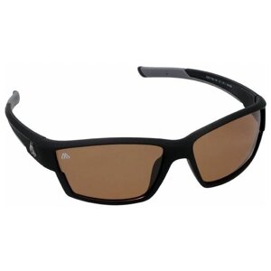 Солнцезащитные очки Mikado, прямоугольные, оправа: пластик, поляризационные, зеркальные, коричневый