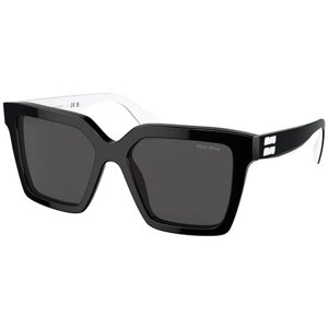Солнцезащитные очки Miu Miu, квадратные, оправа: пластик, для женщин, черный