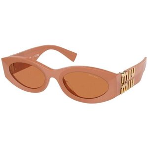 Солнцезащитные очки Miu Miu, овальные, оправа: пластик, для женщин, коричневый
