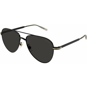 Солнцезащитные очки Montblanc, авиаторы, оправа: металл, для мужчин, черный