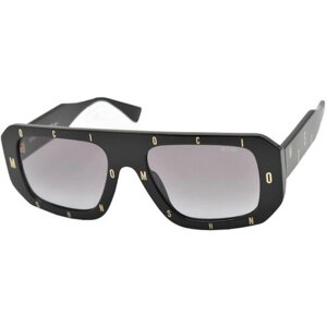 Солнцезащитные очки MOSCHINO, прямоугольные, оправа: пластик, градиентные, черный
