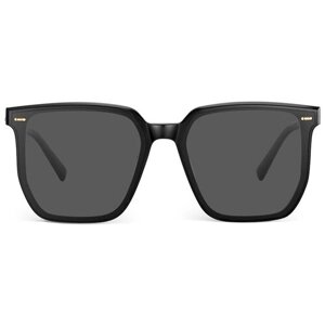 Солнцезащитные очки MUJOSH, прямоугольные, оправа: пластик, для женщин, черный