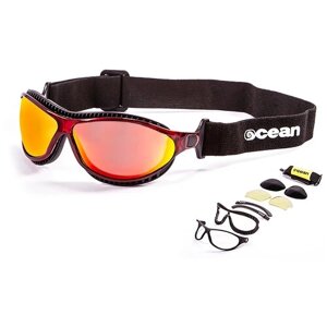 Солнцезащитные очки OCEAN, овальные, ударопрочные, спортивные, зеркальные, с защитой от УФ, поляризационные, устойчивые к появлению царапин, красный