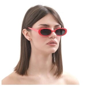 Солнцезащитные очки , овальные, ударопрочные, поляризационные, для женщин, красный