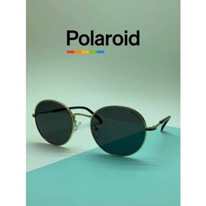 Солнцезащитные очки Polaroid, авиаторы, оправа: металл, золотой