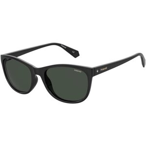 Солнцезащитные очки Polaroid, кошачий глаз, спортивные, с защитой от УФ, поляризационные, черный