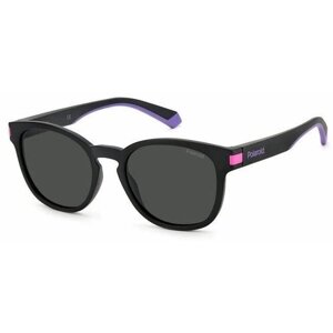 Солнцезащитные очки Polaroid, круглые, оправа: пластик, спортивные, с защитой от УФ, поляризационные, фиолетовый