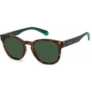 Солнцезащитные очки Polaroid, круглые, зеленый