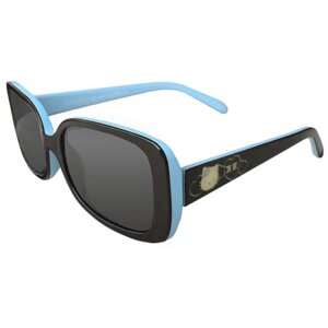 Солнцезащитные очки Polaroid, квадратные, оправа: пластик, со 100% защитой от УФ-лучей, поляризационные, для девочек, черный