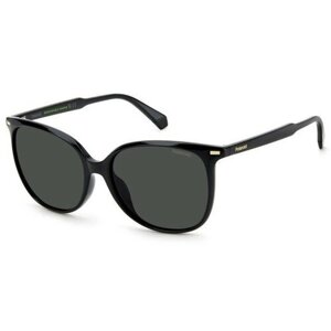 Солнцезащитные очки Polaroid, квадратные, поляризационные, с защитой от УФ, черный