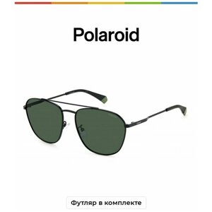 Солнцезащитные очки Polaroid, оправа: металл, черный