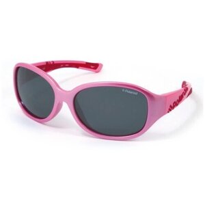 Солнцезащитные очки Polaroid, овальные, оправа: пластик, гибкая оправа/дужки, со 100% защитой от УФ-лучей, поляризационные, для девочек, розовый