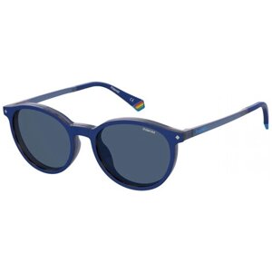 Солнцезащитные очки Polaroid, панто, оправа: пластик, поляризационные, с защитой от УФ, синий