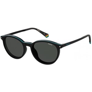 Солнцезащитные очки Polaroid, панто, оправа: пластик, с защитой от УФ, поляризационные, черный