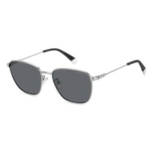 Солнцезащитные очки Polaroid PLD 4159/G/S/X 6LB M9, прямоугольные, оправа: металл, поляризационные, для мужчин, серый