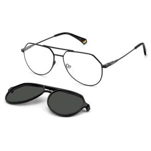 Солнцезащитные очки Polaroid, прямоугольные, оправа: металл, черный
