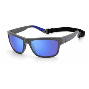 Солнцезащитные очки Polaroid, прямоугольные, поляризационные, для мужчин, серый