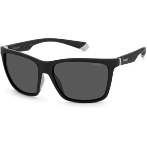 Солнцезащитные очки Polaroid, прямоугольные, спортивные, с защитой от УФ, поляризационные, черный