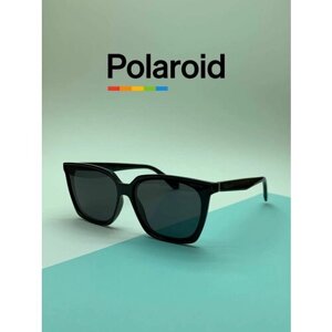 Солнцезащитные очки Polaroid, вайфареры, оправа: пластик, для мужчин, черный