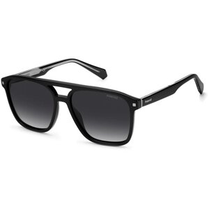 Солнцезащитные очки Polaroid, вайфареры, с защитой от УФ, поляризационные, черный