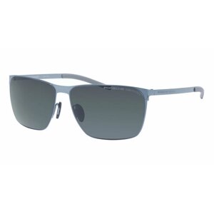 Солнцезащитные очки Porsche Design, прямоугольные, оправа: металл, спортивные, с защитой от УФ, для мужчин, синий