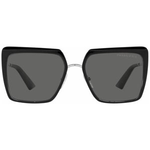 Солнцезащитные очки Prada, квадратные, оправа: пластик, поляризационные, с защитой от УФ, для женщин, черный