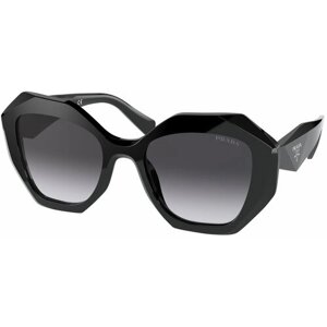 Солнцезащитные очки Prada, узкие, оправа: пластик, градиентные, с защитой от УФ, для женщин, черный