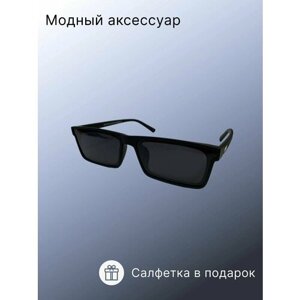 Солнцезащитные очки , прямоугольные, оправа: пластик, складные, поляризационные, устойчивые к появлению царапин, для мужчин, черный