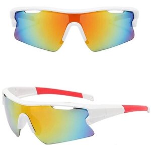 Солнцезащитные очки , прямоугольные, оправа: пластик, спортивные, белый