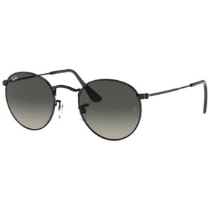 Солнцезащитные очки Ray-Ban, круглые, оправа: металл, градиентные, черный