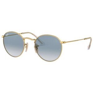 Солнцезащитные очки Ray-Ban, круглые, оправа: металл, с защитой от УФ, градиентные, золотой