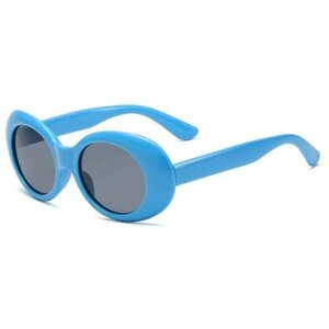 Солнцезащитные очки S00023, круглые, оправа: пластик, с защитой от УФ, поляризационные, зеркальные, голубой
