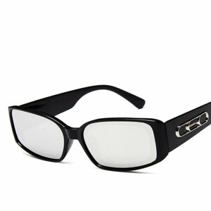 Солнцезащитные очки S00067, прямоугольные, оправа: пластик, с защитой от УФ, поляризационные, зеркальные, черный