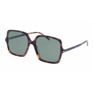 Солнцезащитные очки Saint Laurent, квадратные, оправа: пластик, для женщин, коричневый