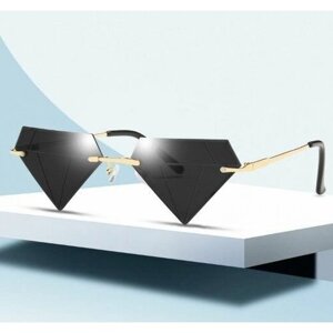 Солнцезащитные очки , шестиугольные, оправа: металл, с защитой от УФ, золотой