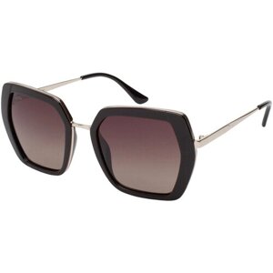 Солнцезащитные очки StyleMark, бабочка, оправа: металл, поляризационные, с защитой от УФ, градиентные, для женщин, коричневый