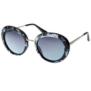 Солнцезащитные очки StyleMark, круглые, оправа: металл, поляризационные, с защитой от УФ, градиентные, устойчивые к появлению царапин, для женщин, черный