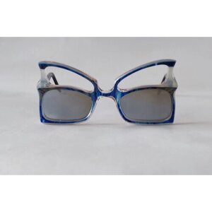 Солнцезащитные очки Таня Исаева, круглые, оправа: пластик, для женщин, синий