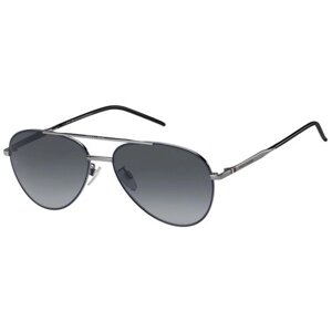 Солнцезащитные очки TOMMY HILFIGER, авиаторы, оправа: металл, спортивные, для мужчин, черный