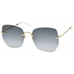 Солнцезащитные очки TOMMY HILFIGER, шестиугольные, оправа: металл, градиентные, с защитой от УФ, для женщин, золотой