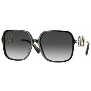 Солнцезащитные очки Valentino, клабмастеры, оправа: пластик, с защитой от УФ, для женщин, черный
