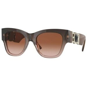 Солнцезащитные очки Versace, кошачий глаз, оправа: пластик, градиентные, для женщин, коричневый
