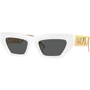 Солнцезащитные очки Versace, кошачий глаз, оправа: пластик, с защитой от УФ, для женщин, белый